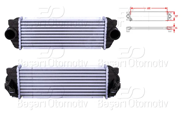 Turbo Radyatörü (Intercooler) 400X127x64 Ford Transit / Tourneo Connect (P65_, P70_, P80_) 1.8 TDCI 02-13