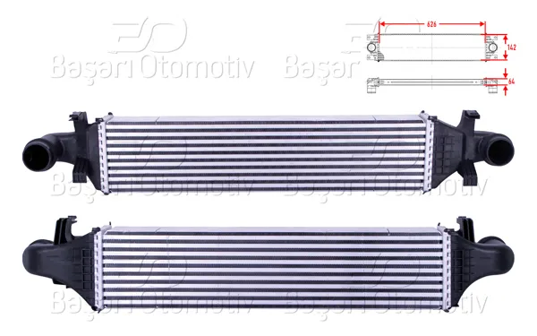 Turbo Radyatörü (Intercooler) 626X142x64 Mercedes-Benz A Serisi (W176) A 180-A 180 CDI-A 200 12 > / B Serisi (W246) B 160-B 180-B 180 CDI-B 00 11-18 / CLA (C117) 11-19 / Gla (X156) 13 >