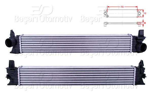 Turbo Radyatörü (Intercooler) 735X112x80 Fiat Ducato 2.3D 2.3D Multıjet11 >