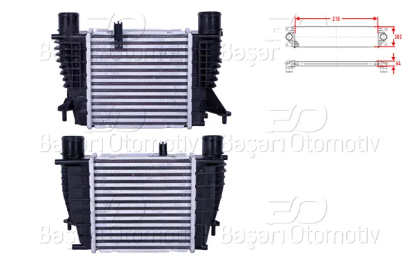 Turbo Radyatörü (Intercooler) 210X202x64 Nissan Juke Renault Clio Grandtour 1.2 16V Clio 3 Modus 1.5 DCI 1.6 04 >
