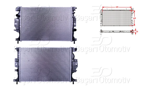 Su Radyatörü Brazing Mt-At 670X448x26 Ford Mondeo 1.5 Ecoboost_X0002_1.5Tdcı. 1.6Tdcı. 2.0Tdcı 15 > A / M
