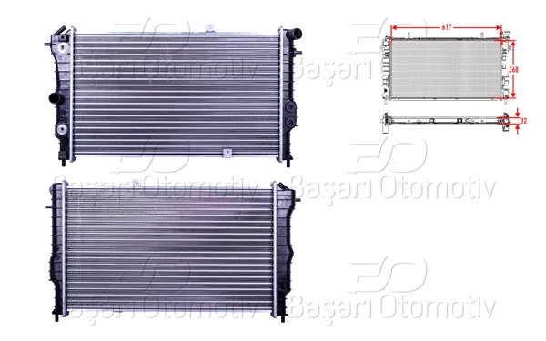 Su Radyatörü Mekanik At 617X368x32 Opel Vectra A 1.8 2.0 89 >