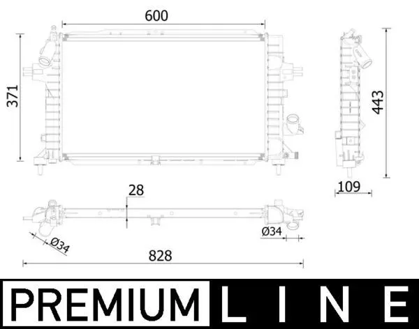 Radyatör Su Astra H / Zafira B Z13dth-A17dtr-Z17dtr-Z17dth-Z19dth M-T Brazing
