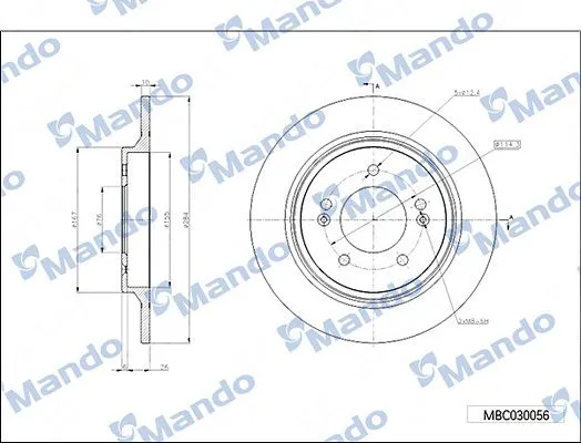Fren Diski I-30 17= / Nıro 18-19 / Ioniq 18-19 / Kona 19= / Ceed 19= / Xceed1.6 GDI-Hybrıd Arka 284-5 (Adet)