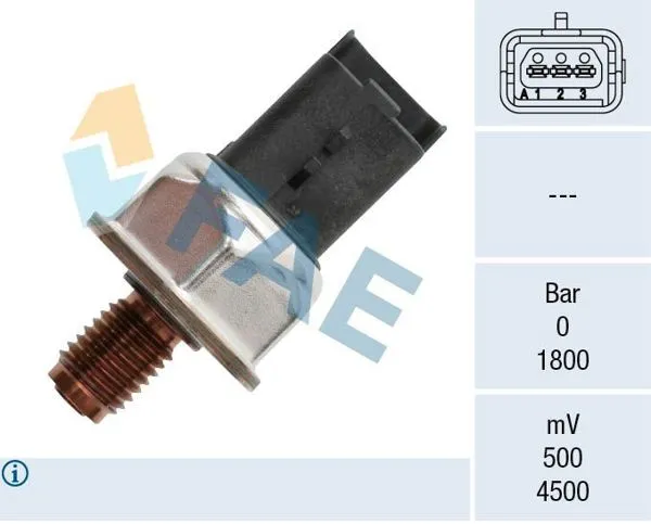 Sensör Yakıt Basınç 206 / 207 / 307 / 308 / Partner / Focus 03= 1.4-1.6 HDI / TDCI (Rail Basınç Müşürü)