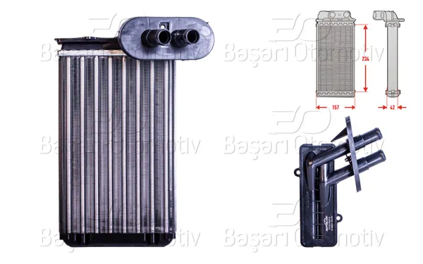 Kalorifer Radyatörü Mekanik 234X157 mm VW Golf2 Golf3 Vento Cordoba Polo Classic Jetta Ibiza 84 >