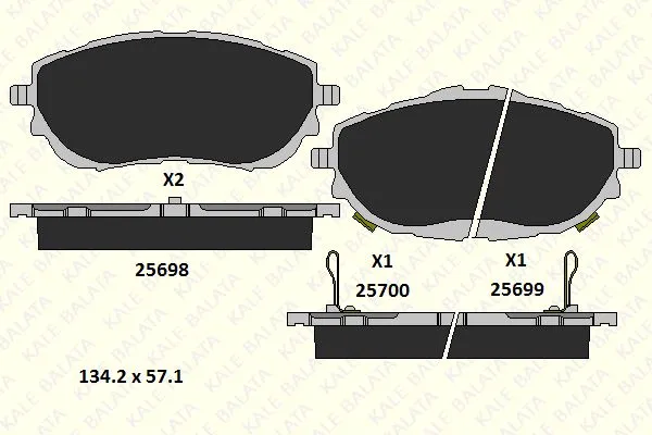 Ön Fren Balatası Toyota Corolla (2013–2019) / Auris (2012→) 1.33 – 1.6 Benzinli / 1.4 D-4D Dizel
