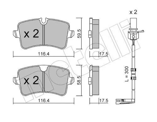 Arka Fren Balatası 2Xkablo 300mm Audi A4 A8