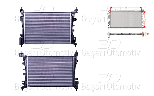 Su Radyatörü Mekanik Mt 540X378x23 mm Opel Corsa D Z10xep Z12xep Z14xep 07 >