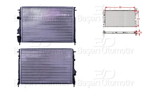Su Radyatörü Mekanik Mt-At 585X415x23 mm Renault Megane 1.6 16V 98-02
