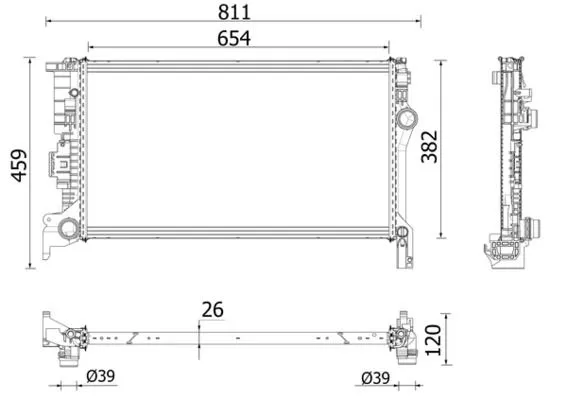 Su Radyatörü 653X369x26 Brazing