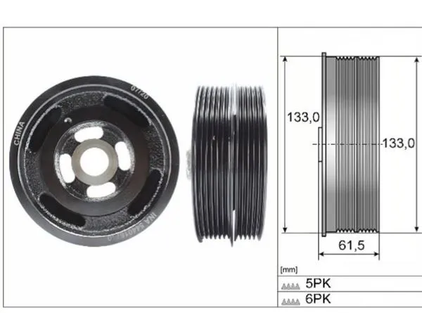 Krank Kasnağı Ford Bmax 12-Cmax II 10-19 Focus II 04-12 Foc