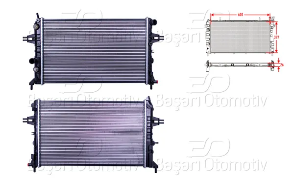 Su Radyatörü Mekanik At 600X377x26 Opel Astra G Zafira 1.4 1.6 98 >