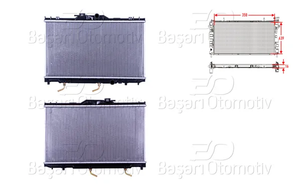 Su Radyatörü Brazing Mt 350X639x16 mm Toyota Corolla Ae111. Ae112 97-01