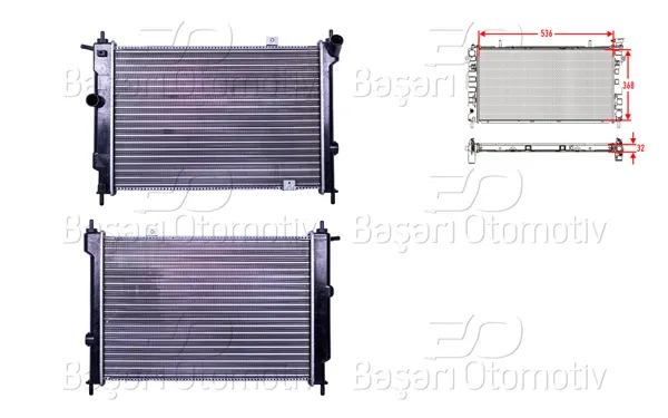 Su Radyatörü Mekanik Mt 378X540x23 Opel Astra F 1.7D 91 98