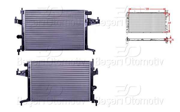 Su Radyatörü Mekanik Mt 540X378x23 Opel Corsa C 1.4 16V Z14xe 00 >