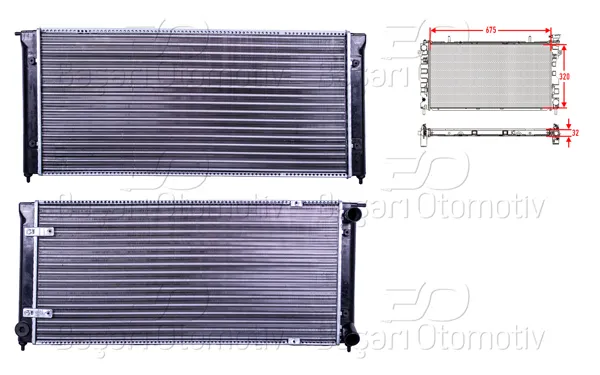 Su Radyatörü Mekanik Mt 322X678x32 VW Golf2 1.6 TD 83-92