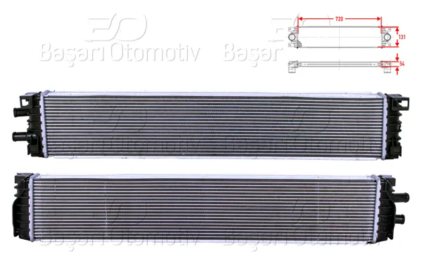 Turbo Radyatörü (Intercooler) 720X131x54 Audi A4 1.4 TFSI 2.0 TDI 14 >