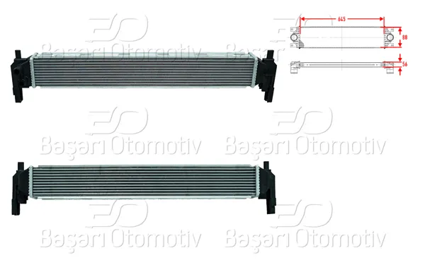 Turbo Radyatörü (Intercooler) 645X88x56 Audi A1 VW Polo Seat Ibiza Toledo Skoda Fabia Rapid 1.2 TSI 1.2 TFSI 1.4 TDI 1.4 TFSI 1.4 TSI 09 >
