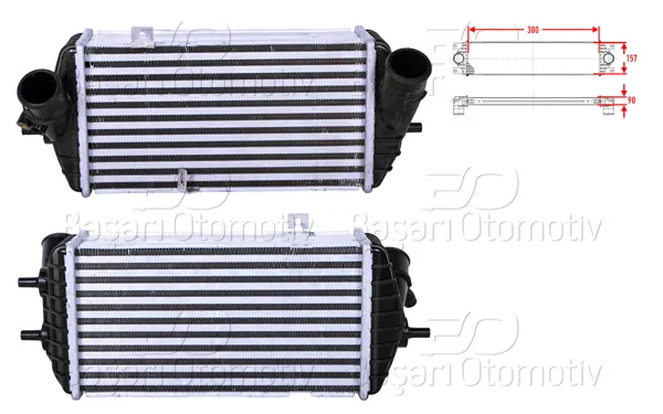Turbo Radyatörü (Intercooler) 300X157x90 Hyundai Accent Blue 1.6 CRDI 11-17 / i30 1.6 CRDI 11-16 / i20 2 1.4 CRDI 14-/ Kia Rio 3 1.4 CRDI 17 > / Cced 1.4-1.6 CRDI 12-18