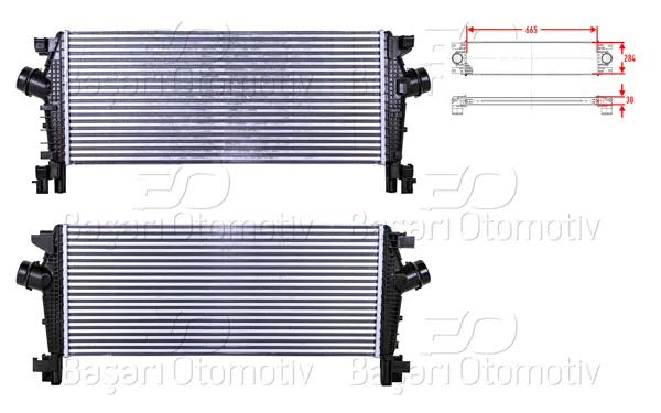 Turbo Radyatörü (Intercooler) 665X284x30 Opel Astra J Zafira C Chevrolet Cruze J300 J305 J308 1.4 1.6 A1.4Net A1.4Nel B1.4Nel A1.6Let B1.4Net 09 >