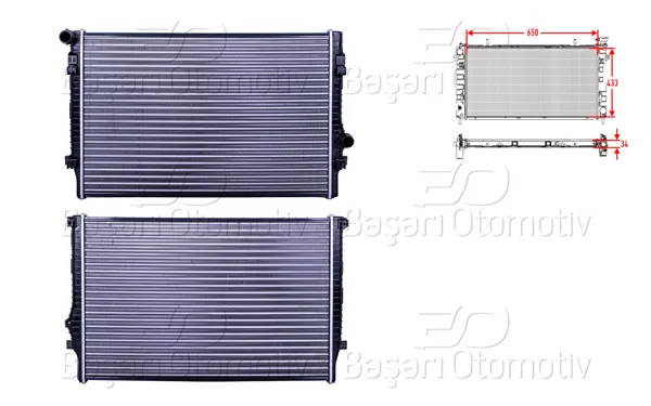 Su Radyatörü Mekanik Mt 650X433x32 VW Golf7 Passat Audi A3 Tt Seat Leon 1.8 TSI 2.0 1.8 TFSI 2.0 TFSI 2.0 Gtı 2.0 Cupra 13 >