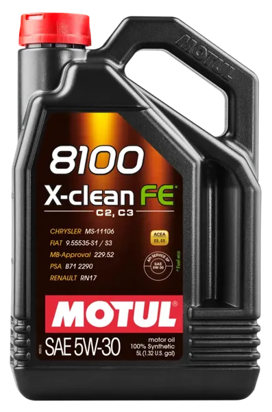Motul 305-112781 8100 X-Clean FE 5W30 Rn17 Onaylı Motor Yağı 5 LT