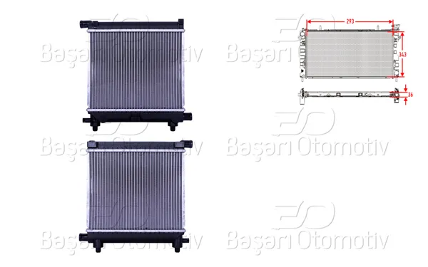 Su Radyatörü Brazing Mt 293X343x36 Mercedes-Benz W201 C124 S124 W124 190 20 23E E20 230Ce 200 T200 Te 230 Te 82 >