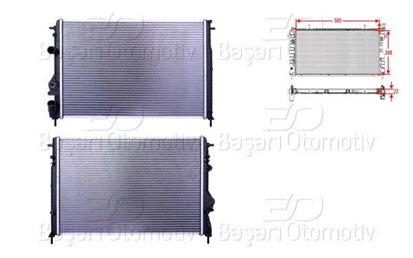 Su Radyatörü Brazing Mt-At 585X388x22 Dacia Logan Renault Megane 1.5 DCI 1.6 1.9 DCI 1.9 Dtı 99 >