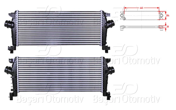 Turbo Radyatörü (Intercooler) 665X284x30 Opel Insignia-Astra J-Zafira Tourer C-Chevrolet Cruze 1.4 11 >