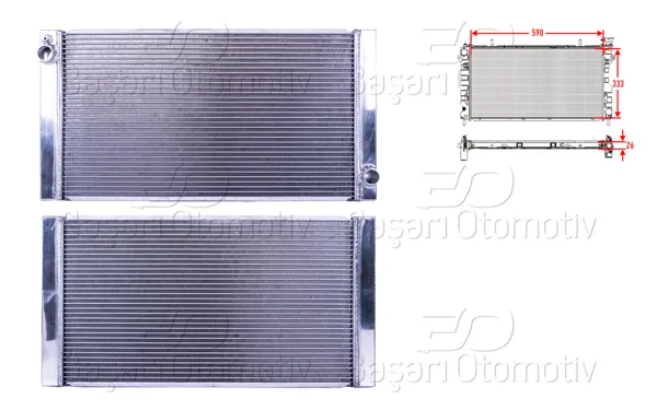 Su Radyatörü Brazing Mt 590X334x24 Mini Cooper R56 05-13. R55 Clubman 06-14. R57 Cabrıo 07-15 R58 Coupe. R59 Roadster 10-15 R60 Countryman 10-16 1.6Tdı. 1.6Turbo 07 >