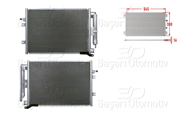 Klima Radyatörü 545X380x16 Renault Clio 3 1.4 1.6 05 >