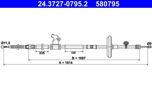 El Fren Teli Opel Astra J 09 > 1814 mm Arka Sağ
