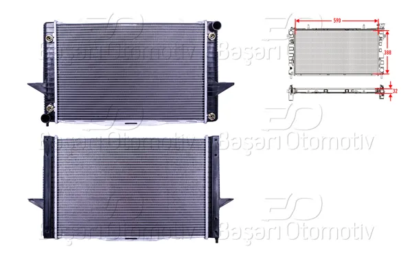 Su Radyatörü Brazing At 590X388x26 Volvo S70. 850 Turbo 96 >