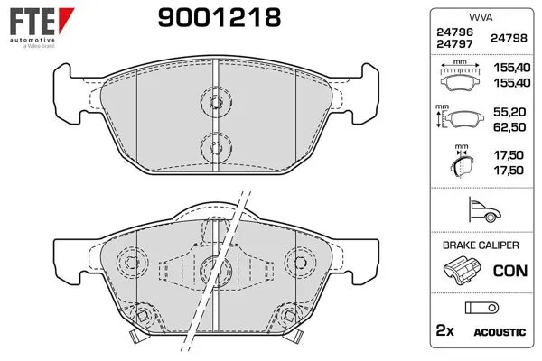 Ön Fren Balatası Honda Accord 08 > 13 Honda Civic Fk Hatchback 12 > 16 / Civic Fc 1.6 I-Dtec 17 > / Civic