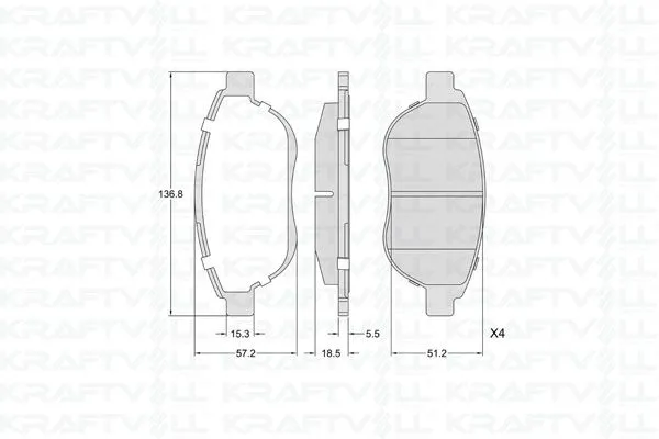 Ön Fren Balatası Citroen C3 II C4 Xsara Berlingo 00 > Peugeot 1007 207 307 206 00 > Fiat Doblo 06 > Gee