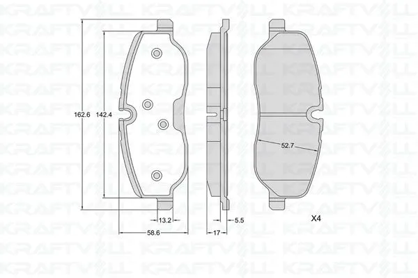 Fren Balatası Ön Discovery 3 L319 04 > 09 Discovery 4 L319 09 > 18 Range Rover 3 L322 02 > 12