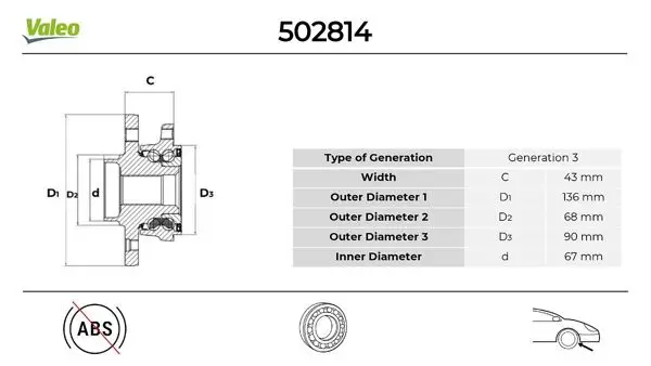 Arka Teker Poryası Volvo S60 I Sedan 00 > 10 S80 I 98 > 06 V70 II Sw 00 > 07 5 Bijon 136mm ABS li
