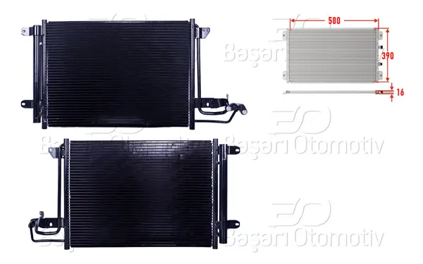 Klima Radyatörü 580X390x16 Audi A3 Skoda Octavia 2 VW Caddy Golf Plus 5 6 Jetta 3 Touran 1.4 TSI 1.4 TFSI 1.6 TDI 1.8 TFSI 2.0 TFSI 2.0 TDI 03 >