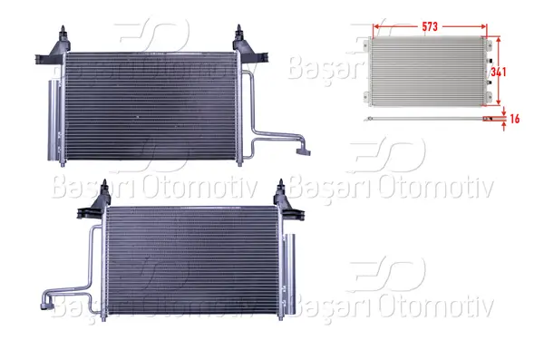 Klima Radyatörü 573X341x16 Fiat Stilo 01 >