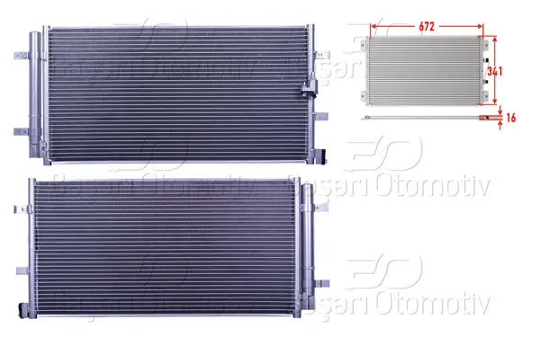 Klima Radyatörü 672X341x16 Audi A4 A5 Q5 1.8 2.0 3.0 TDI 3.0 TFSI 3.2 FSI 08 >