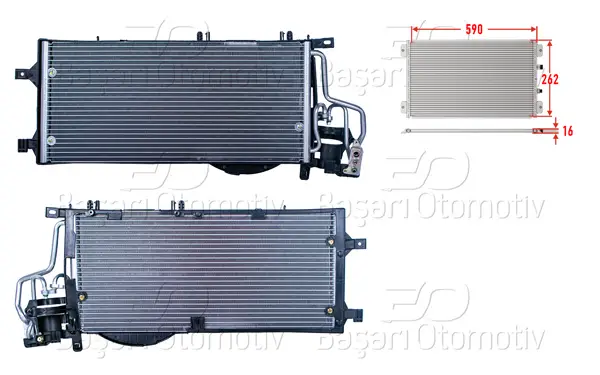 Klima Radyatörü 590X262x16 Opel Corsa C Combo C 1.7Dtı 00 >