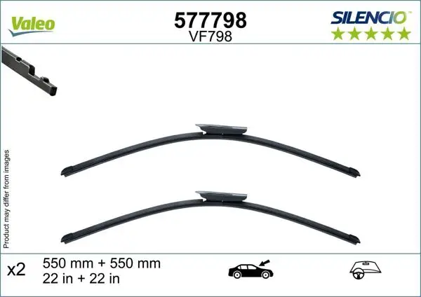On Silecek 550 + 550mm Mercedes W206 W214 21 >