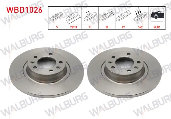Fren Diski Arka Düz 5 Bjn 289,8X14x71x49 Fiat Scudo 1.6 Mjt-2.0 Mjt 2007-/ Citroen Jumpy II 1.6 HDI-2.0 HDI 2006-/ Peugeot Expert 1.6 HDI-2.0 HDI 2007-
