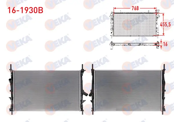Su Radyatörü Brazing Ford Transit, Custom V362, V363 2.2 TDCI 2013-2018 / Transit V363 2.0 Ecoblue M-T 2016-2023