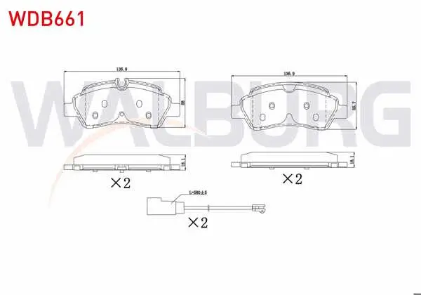 Fren Balata Fişli Arka Ford Transit (Çift Teker) 2.2 TDCI 17.00mm 2014 -