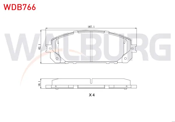 Fren Balata Ön Tel Delikli Jeep Cherokee (Kl) 2.0 Crd 2014-/ Cherokee (Kl) 3.2 V6 2014 -