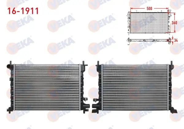 Su Radyatörü Mekanik Ford Fiesta IV 1.25İ-1.4İ 16V-1.8 Dı M-T 1996-2002 / Fiesta V 1.6İ 16V Efı M-T 2001-2008 / Mazda 121 (Jasm,Jbsm) 1.25 M-T 1996-2003