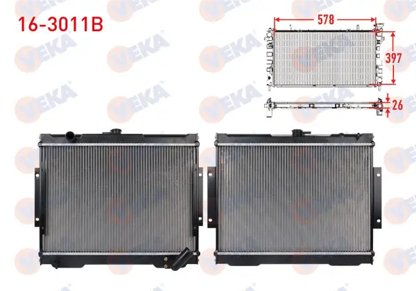Su Radyatörü Brazing Mitsubishi L 200 (K3t,K2t,K1t,K0t) 2.5 D M-T 1986-1996