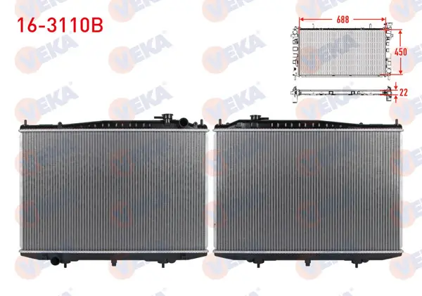 Su Radyatörü Brazing Nissan Pick Up (D22) 2.5 TD (Td25tı) M-T 1998 -